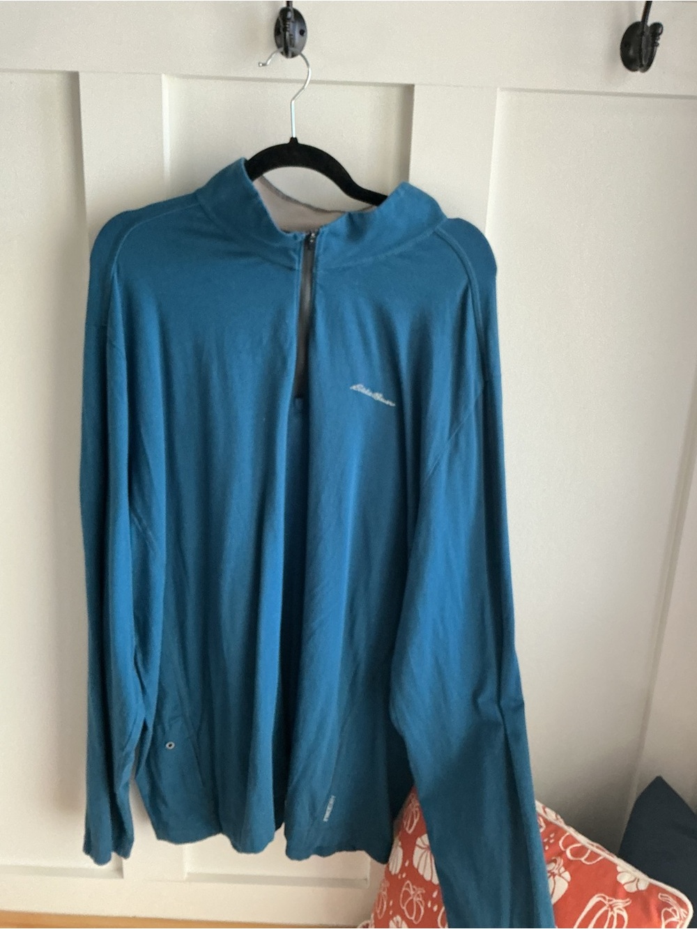 Eddie Bauer Men's Teal Long-Sleeve Half-Zip Pullover